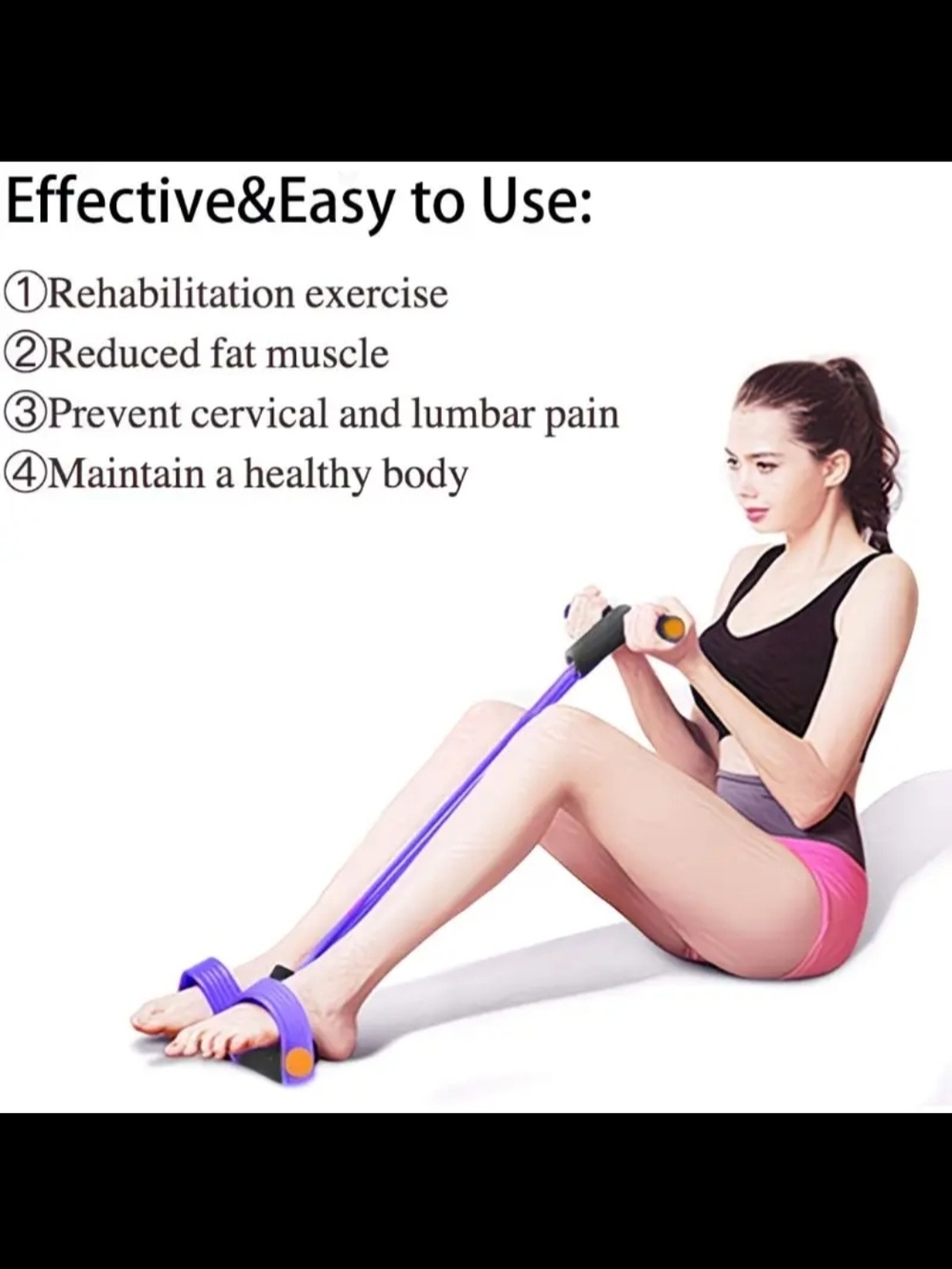 Resistance Band Rower Pull Cable - Purple - Picture 4 of 4